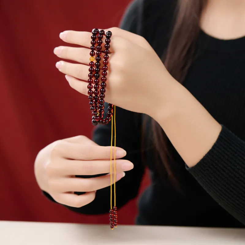 Honglangji Amber/Beeswax Fine Jade Necklaces Women's-1
