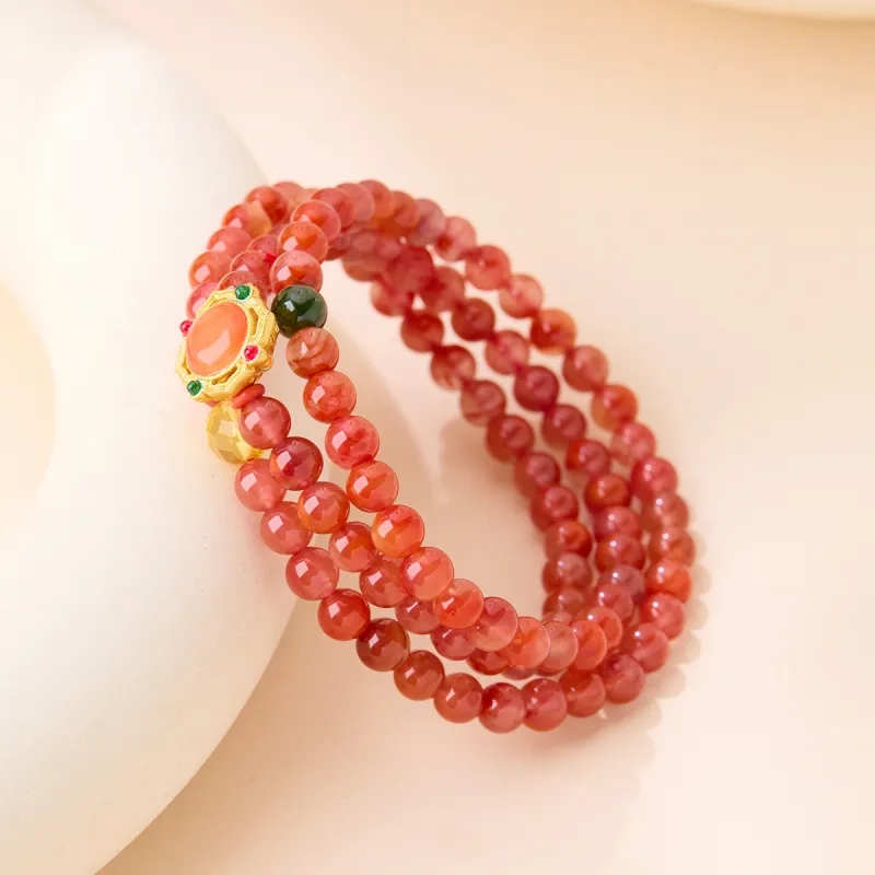 Honglangji Southern Red Agate Necklaces Women's-5