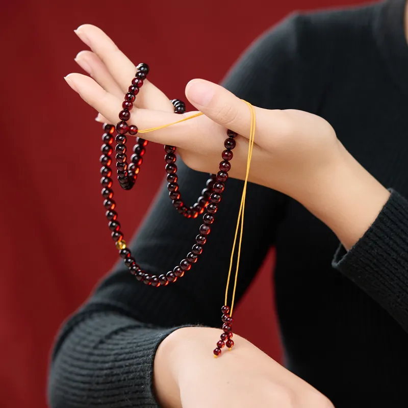 Honglangji Amber/Beeswax Fine Jade Necklaces Women's-5