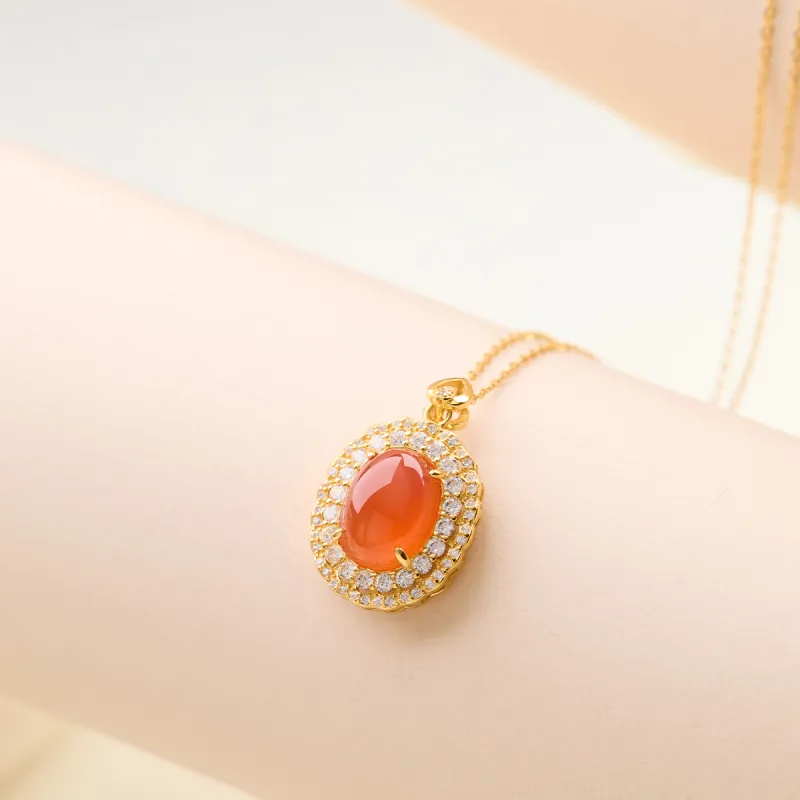 Honglangji Southern Red Agate Necklaces Women's-5