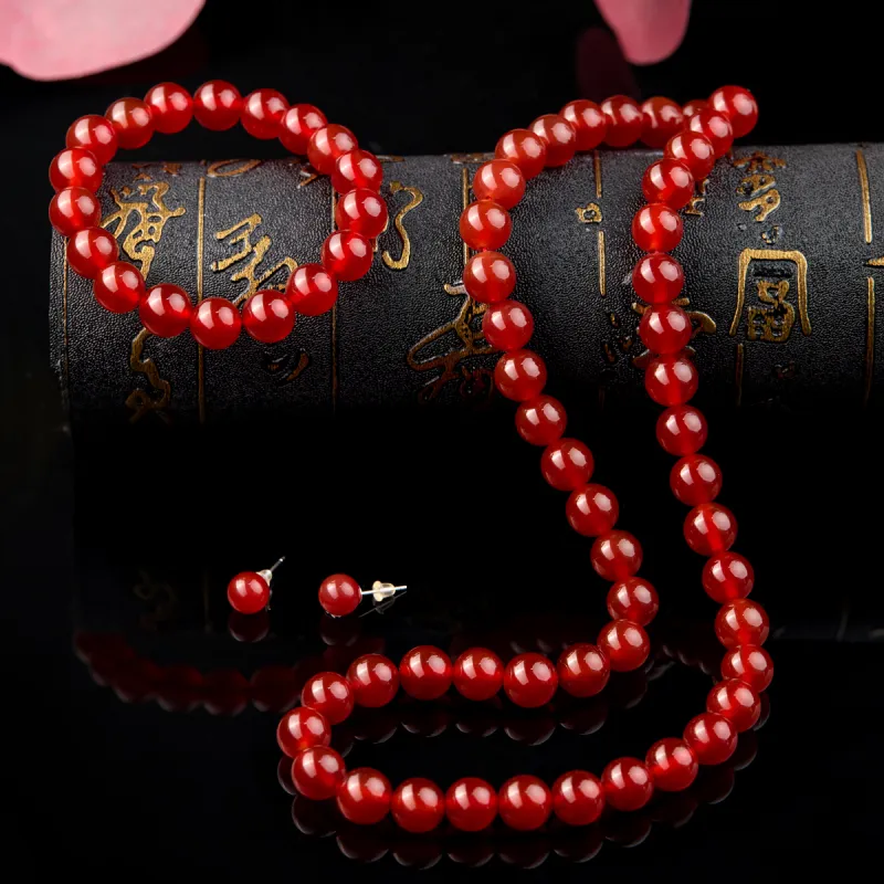 Honglangji Agate Necklaces Women's-3