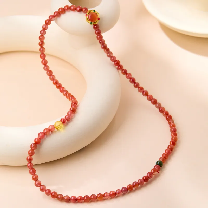 Honglangji Southern Red Agate Necklaces Women's-3