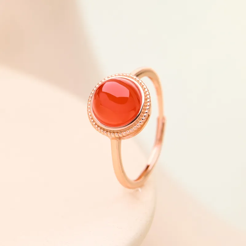 Honglangji Southern Red Agate Rings Women's-1