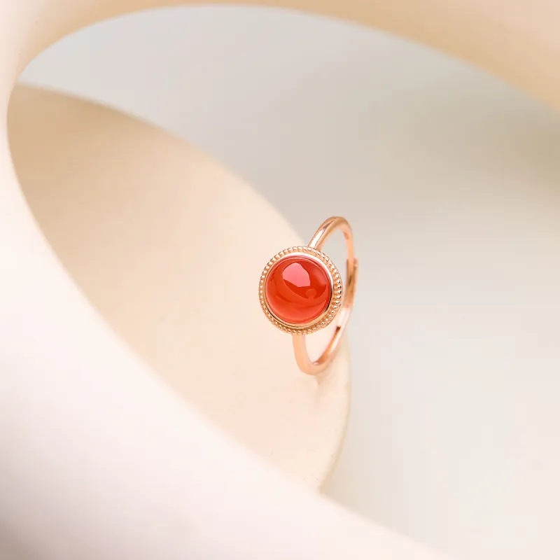 Honglangji Southern Red Agate Rings Women's-2