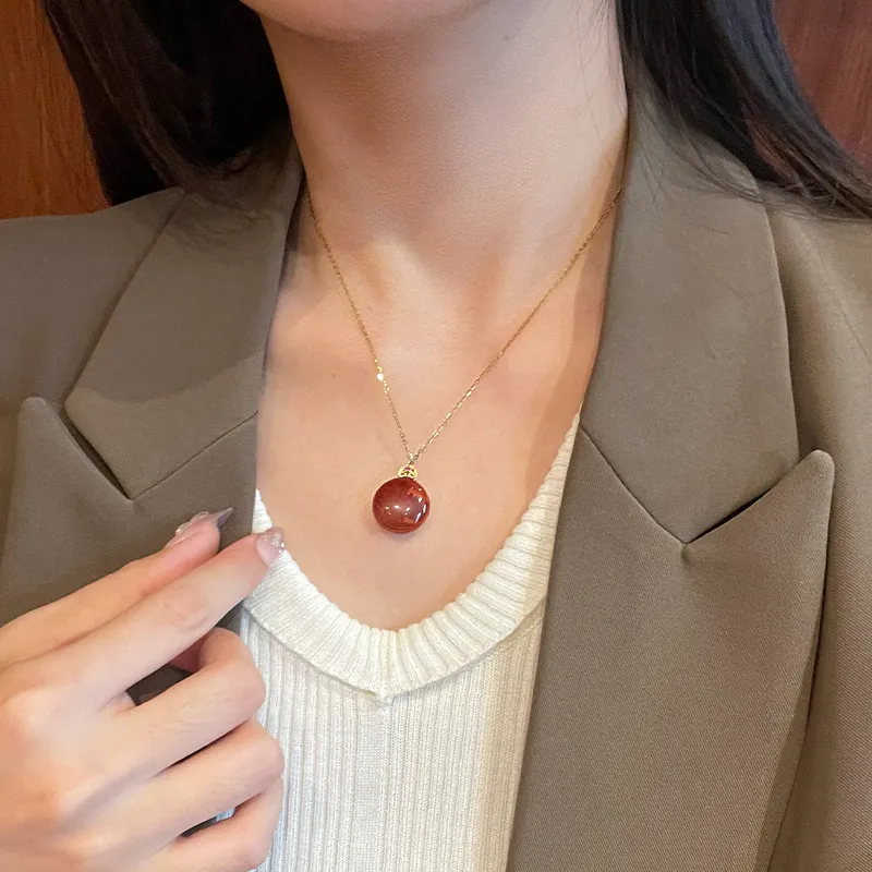 Honglangji Southern Red Agate Necklaces Women's-2