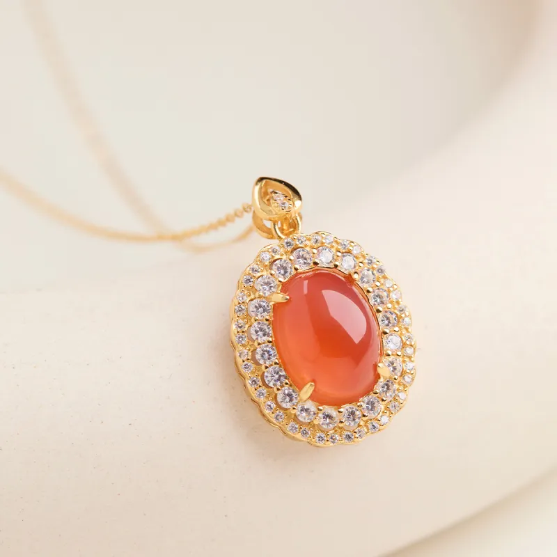 Honglangji Southern Red Agate Necklaces Women's-4
