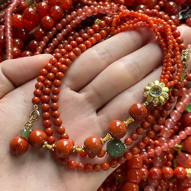 Honglangji Southern Red Agate Necklaces Women's-2