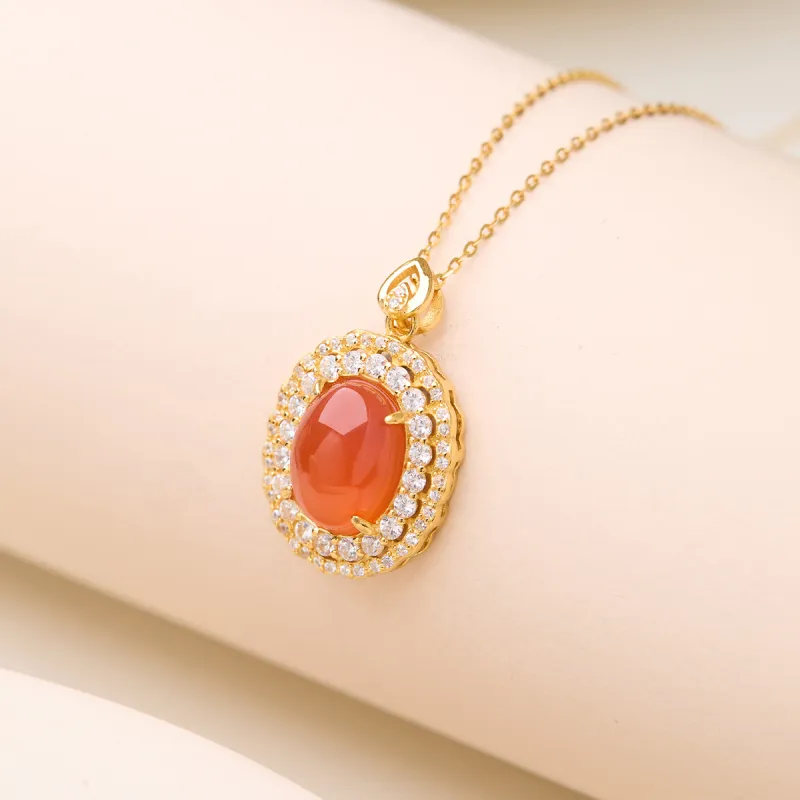Honglangji Southern Red Agate Necklaces Women's-3