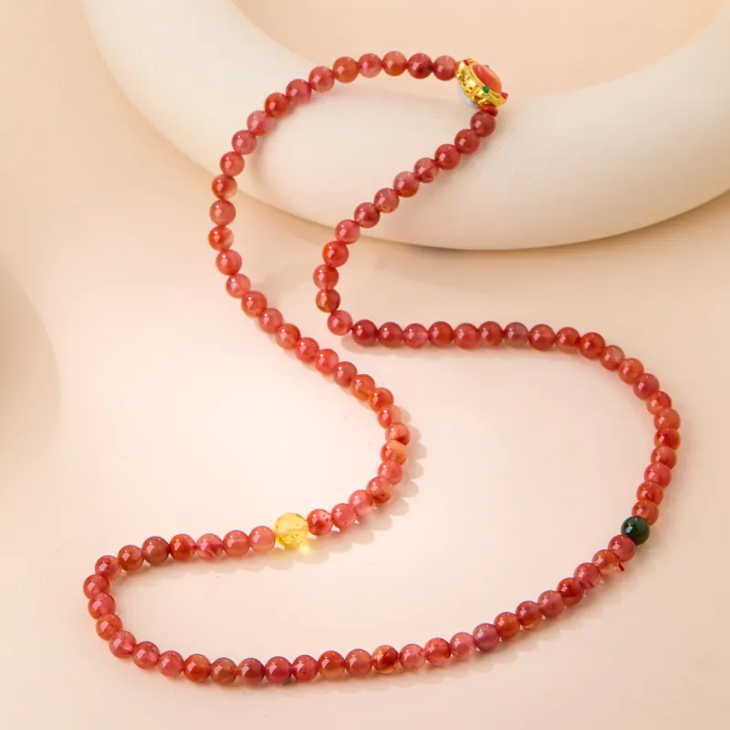 Honglangji Southern Red Agate Necklaces Women's-4