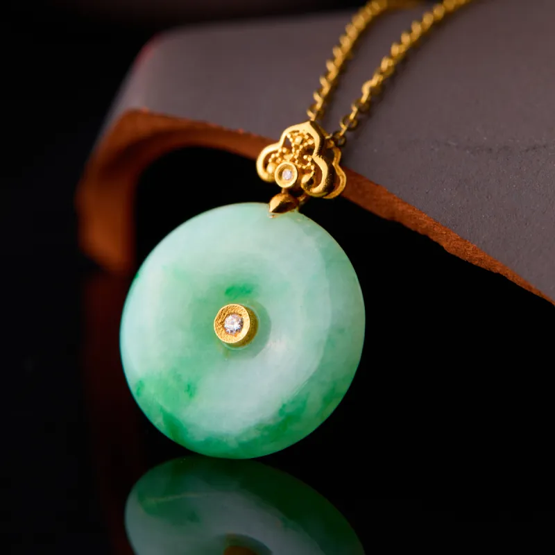 Honglangji Ice Glutinous Jadeite Necklaces Women's-4