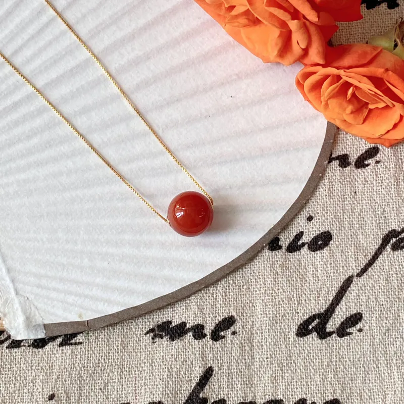 Honglangji Southern Red Agate Necklaces Women's-9