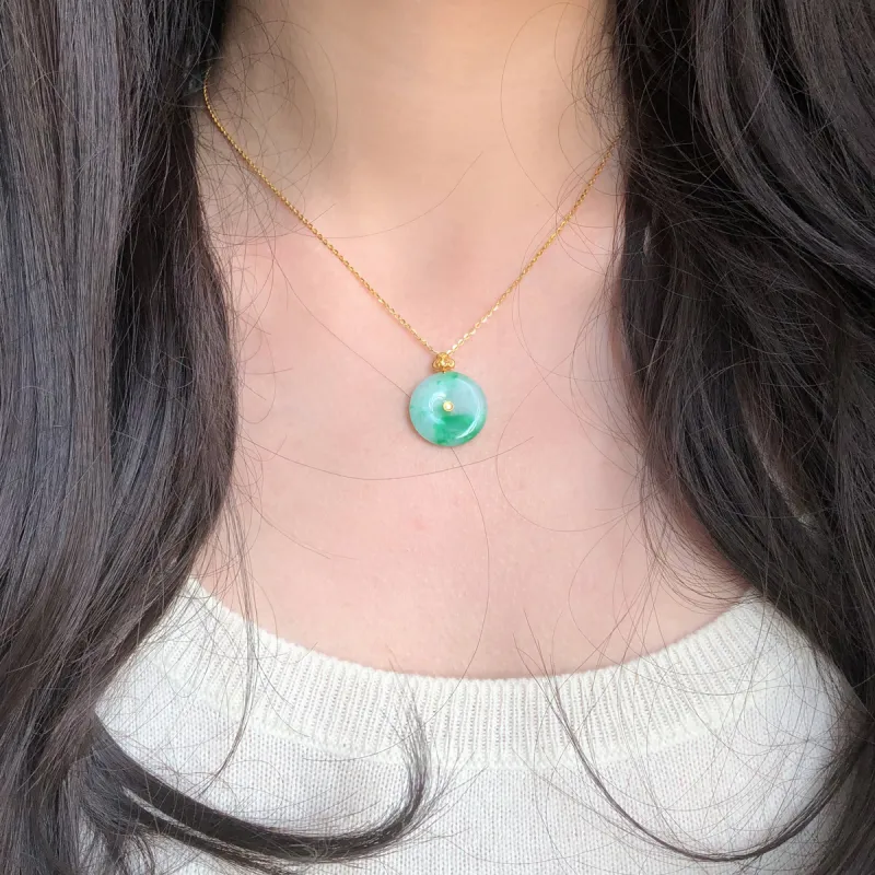 Honglangji Ice Glutinous Jadeite Necklaces Women's-3