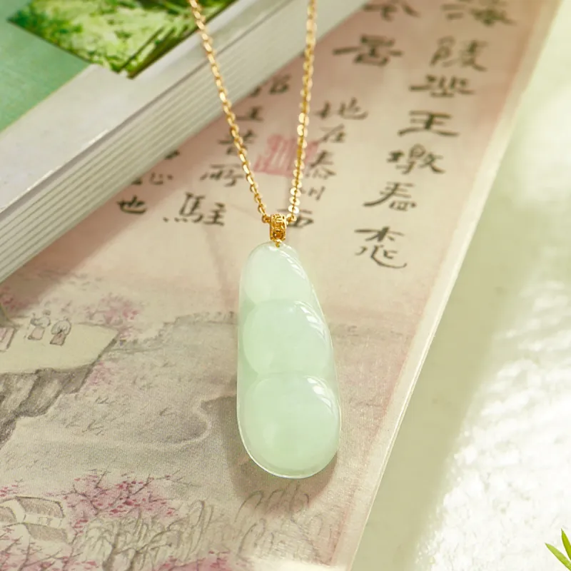 Honglangji Ice Glutinous Jadeite Necklace Women's-4