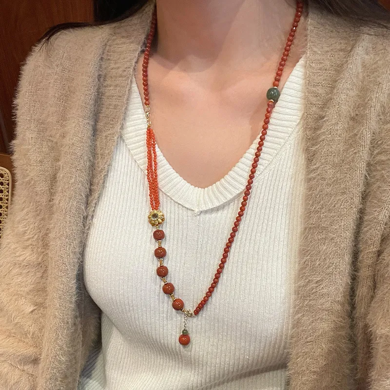 Honglangji Southern Red Agate Necklaces Women's-1