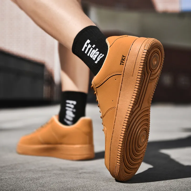 TFKY Skateboard Shoes Unisex Low Top All White/Milk Coffee/Wheat/Chameleon Color Changing In Sunlight/Black-1