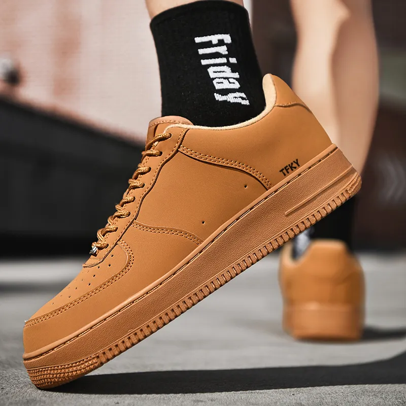 TFKY Skateboard Shoes Unisex Low Top All White/Milk Coffee/Wheat/Chameleon Color Changing In Sunlight/Black-2