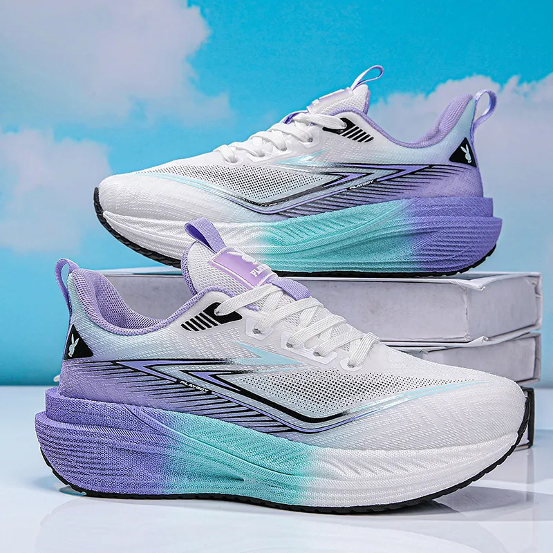 Playboy Low Top Running Shoes Women's White/Blue Purple-5