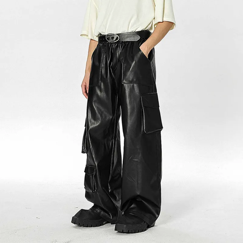 WELTER EXPERIMENT Leather Pants Unisex Black-6