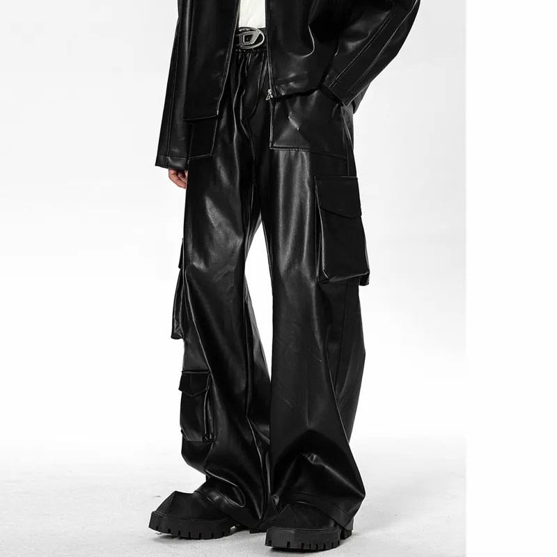WELTER EXPERIMENT Leather Pants Unisex Black-5