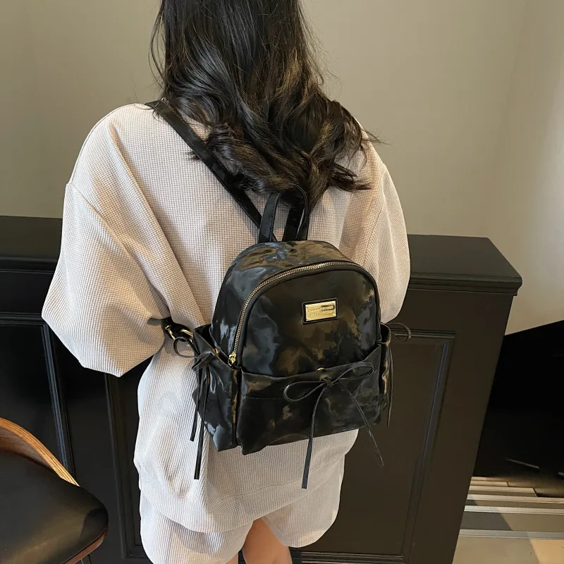 Three Ducklings PU Backpack Women's Ecru/Silver/Pink/Black-12