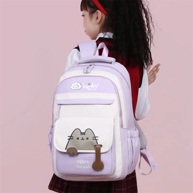 Three Ducklings Oxford Backpack Regular Women's Black/Pink/Green/Violet/Light Gray-8