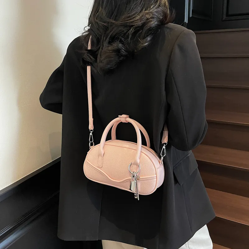 Three Ducklings PU One Shoulder Handbag Women's Ecru/Pink/Yellow/Black-6