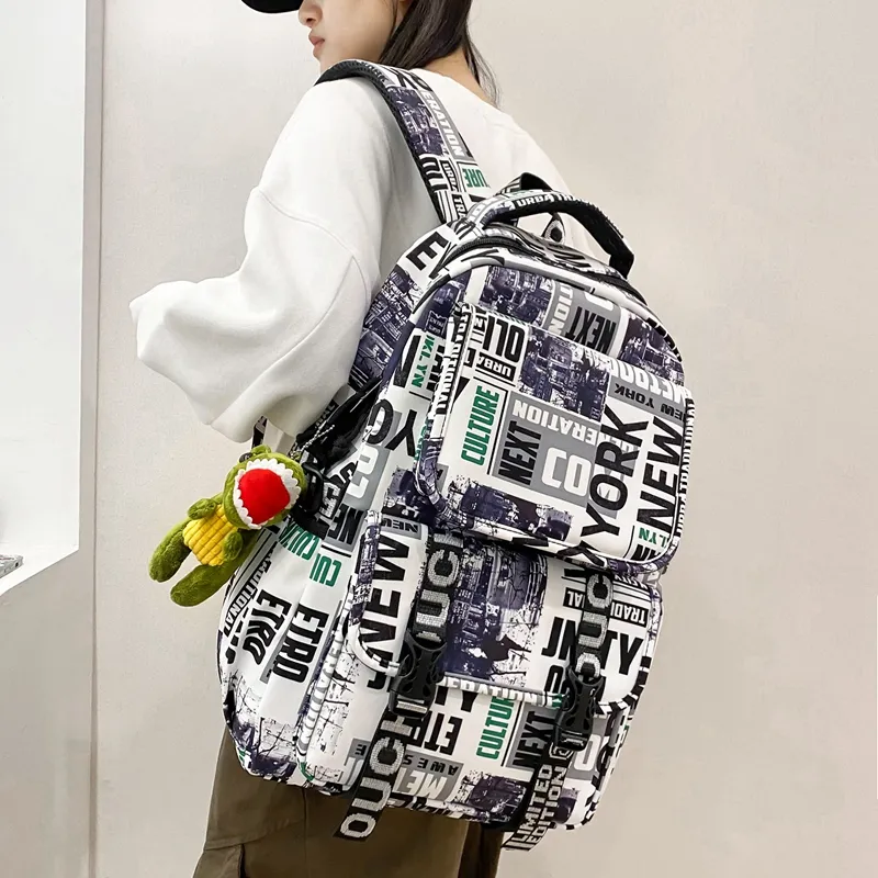 Three Ducklings Nylon Backpack Regular Unisex Multicolor-11