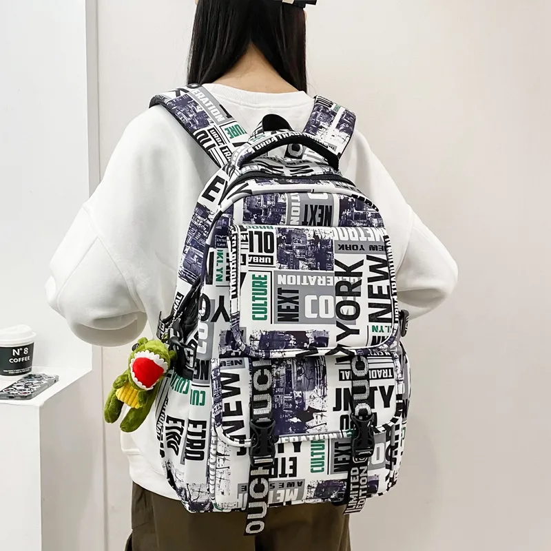 Three Ducklings Nylon Backpack Regular Unisex Multicolor-9