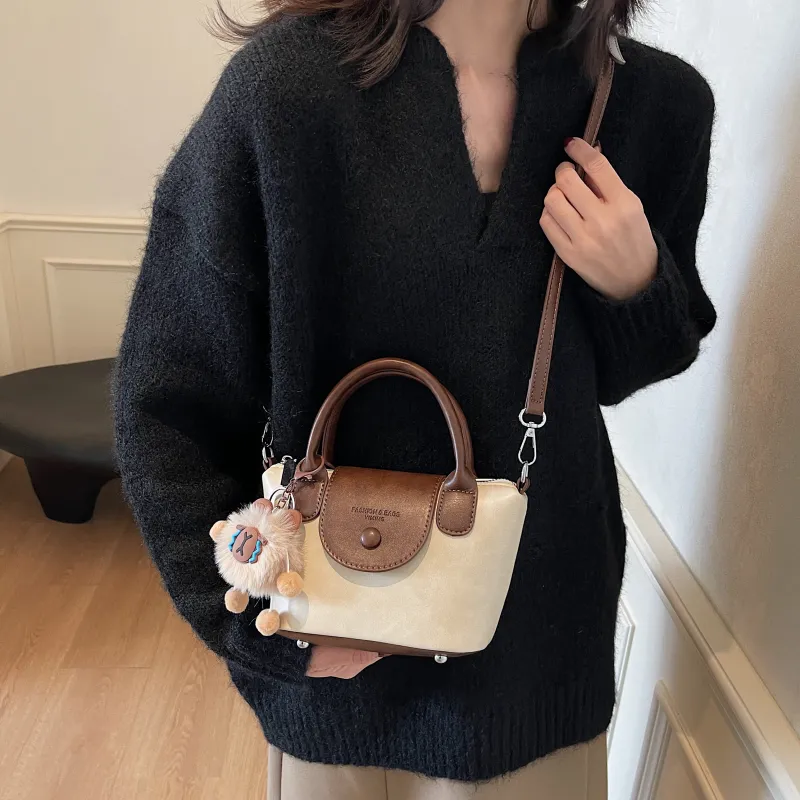 Three Ducklings PU Handbag Women's Ecru/Black/Dark Coffee/Coffee-7