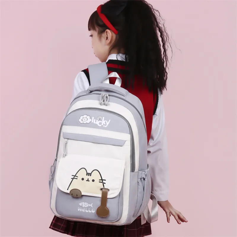 Three Ducklings Oxford Backpack Regular Women's Black/Pink/Green/Violet/Light Gray-12