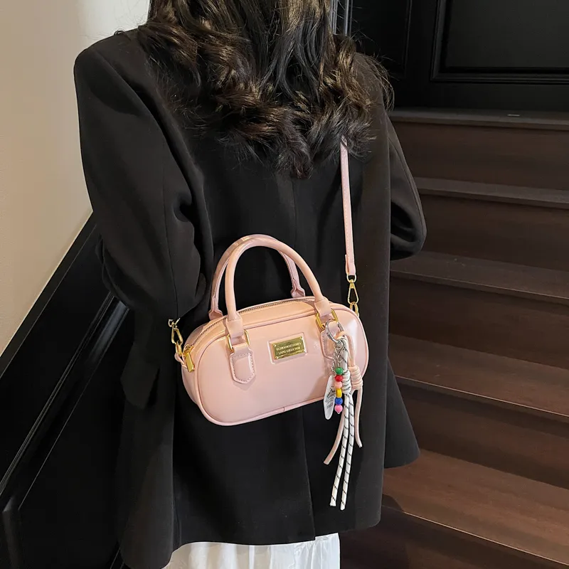 Three Ducklings PU Handbag Women's Ecru/Pink/Green/Black-7