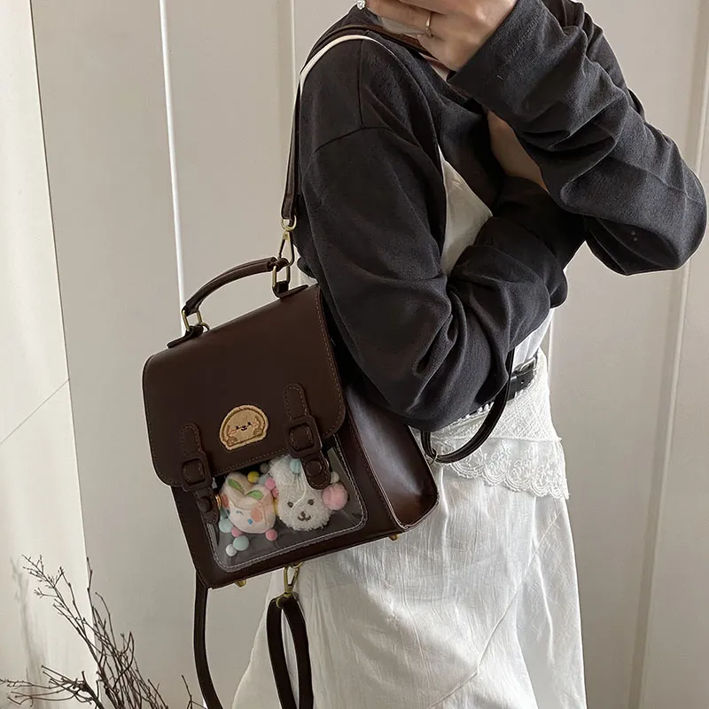 Three Ducklings PU Backpack Regular Women's Ecru/Light Coffee/Coffee/Black-11