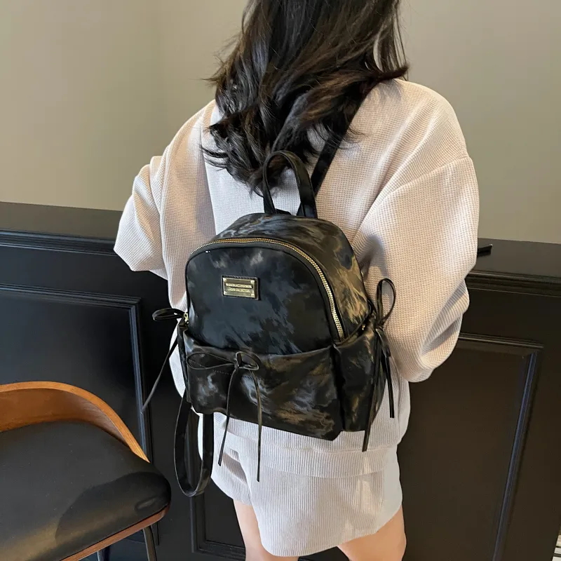Three Ducklings PU Backpack Women's Ecru/Silver/Pink/Black-13