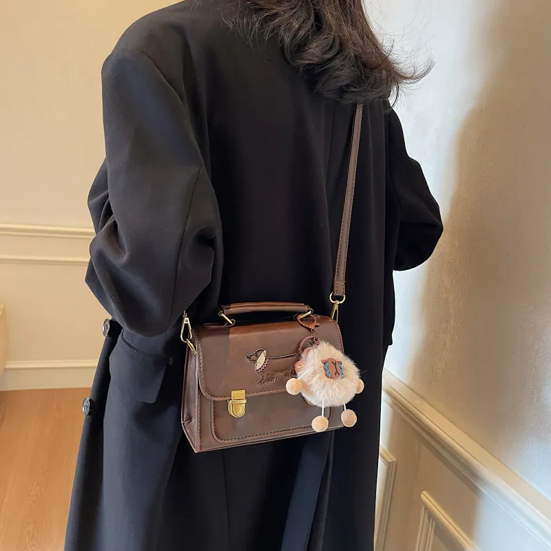 Three Ducklings PU Handbag Women's Ecru/Black/Dark Brown/Coffee-6