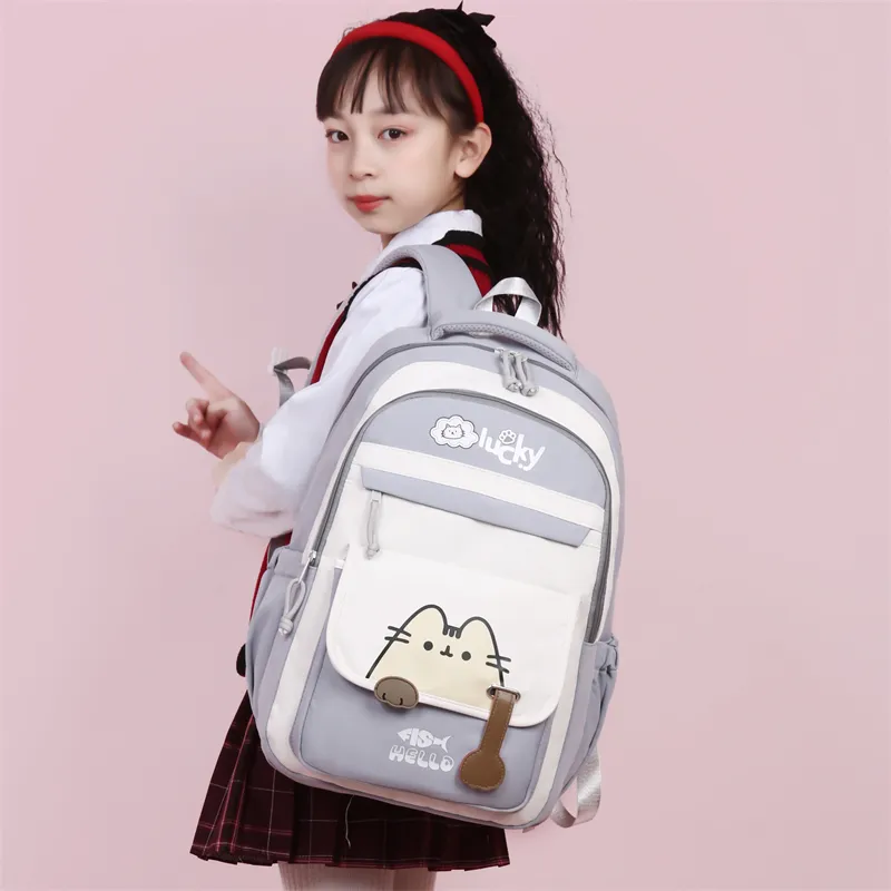 Three Ducklings Oxford Backpack Regular Women's Black/Pink/Green/Violet/Light Gray-13