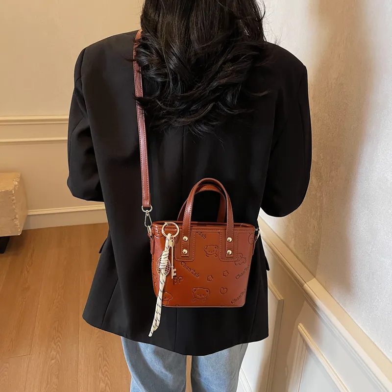 Three Ducklings PU Handbag Women's Ecru/Pink/Brown/Black-10