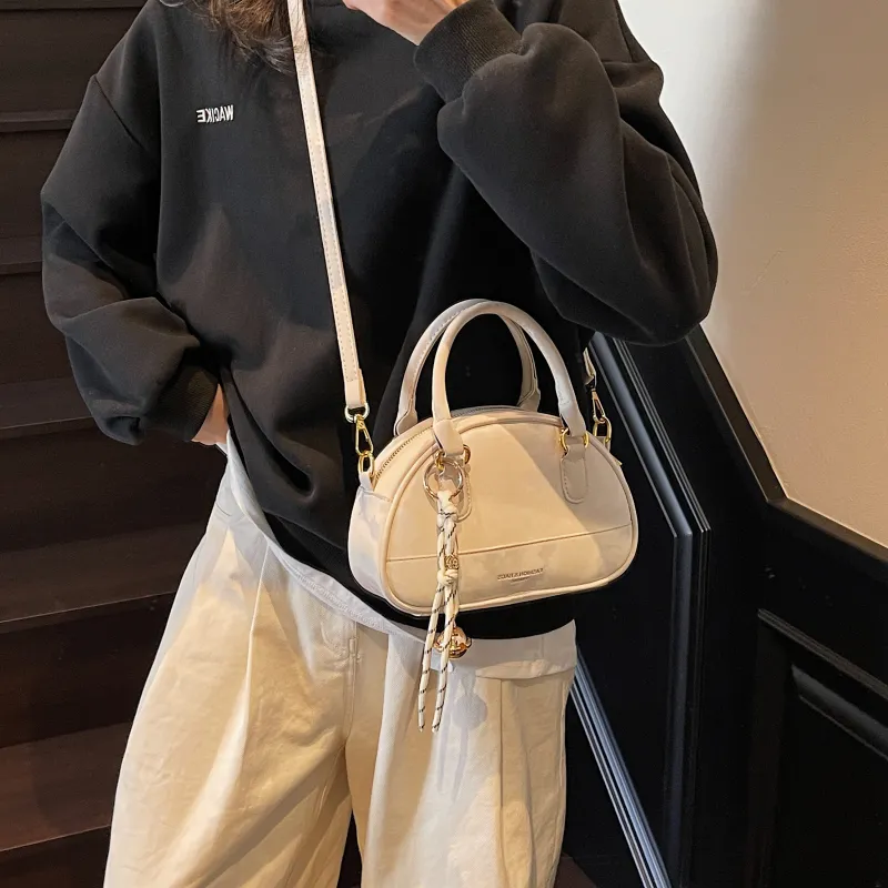 Three Ducklings PU Handbag Regular Women's Ecru/Black/Pink/Silver-14