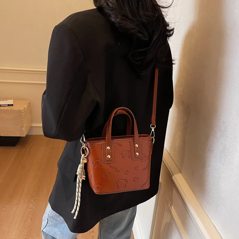 Three Ducklings PU Handbag Women's Ecru/Pink/Brown/Black-11