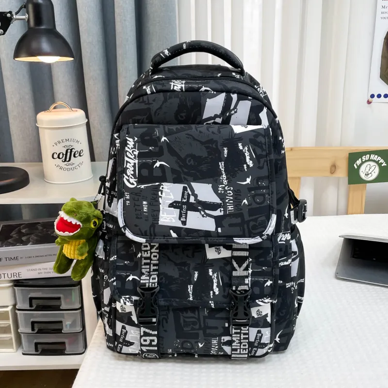 Three Ducklings Nylon Backpack Regular Men's White/Black/Gray/Red/Green-3
