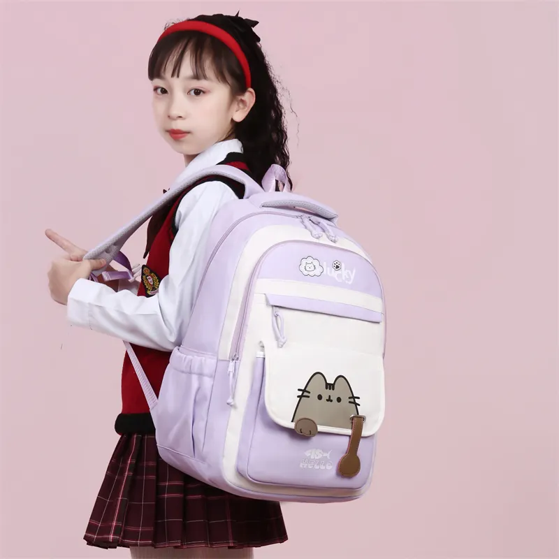 Three Ducklings Oxford Backpack Regular Women's Black/Pink/Green/Violet/Light Gray-9