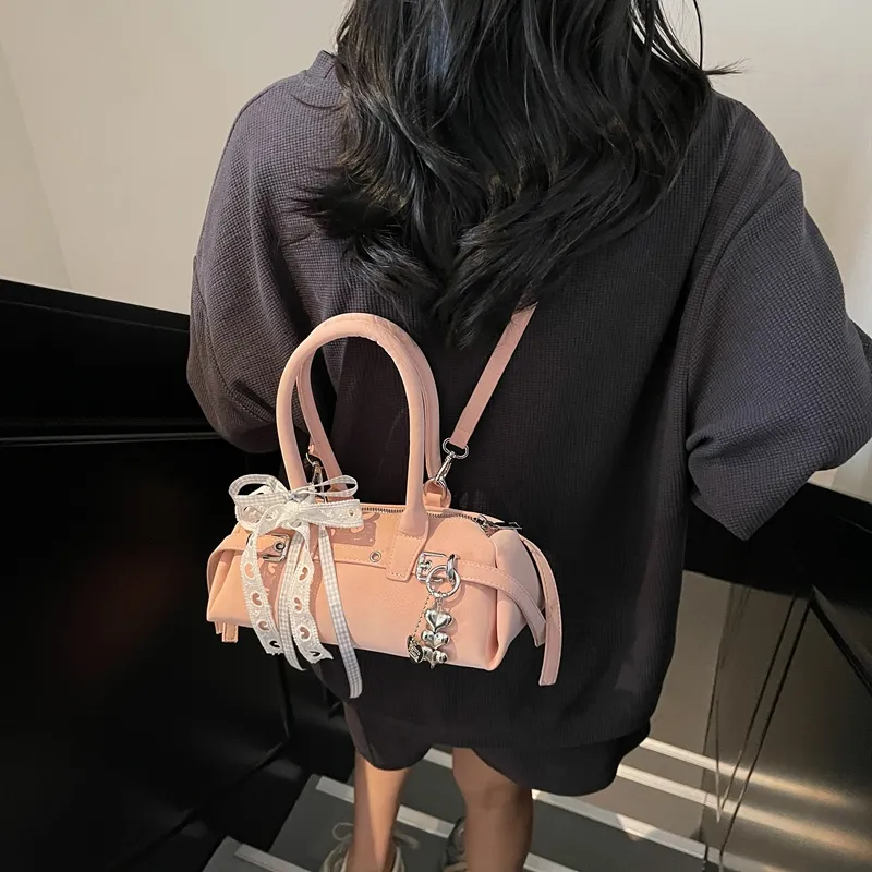 Three Ducklings PU Shoulder Bag Crossbody Bag Handbag Regular Women's Ecru/Blue/Pink/Black-11