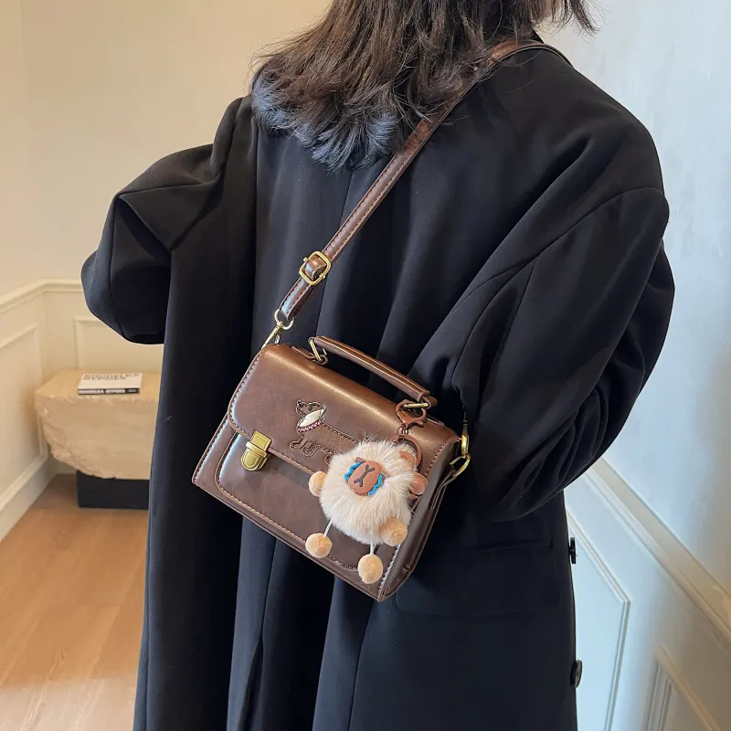 Three Ducklings PU Handbag Women's Ecru/Black/Dark Brown/Coffee-5