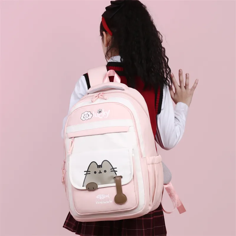 Three Ducklings Oxford Backpack Regular Women's Black/Pink/Green/Violet/Light Gray-2