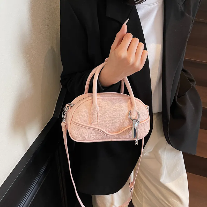Three Ducklings PU One Shoulder Handbag Women's Ecru/Pink/Yellow/Black-5