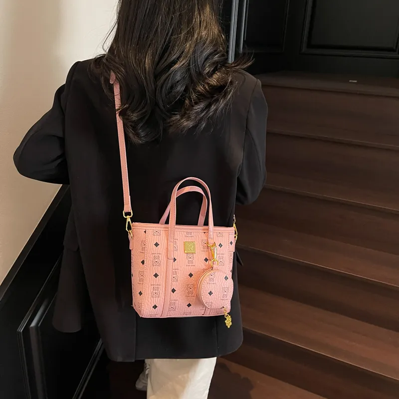 Three Ducklings PU Handbag Women's Ecru/Pink/Brown-6