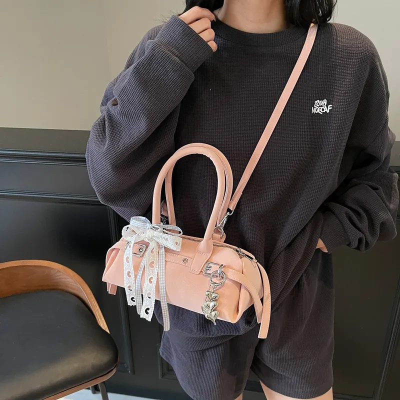 Three Ducklings PU Shoulder Bag Crossbody Bag Handbag Regular Women's Ecru/Blue/Pink/Black-10
