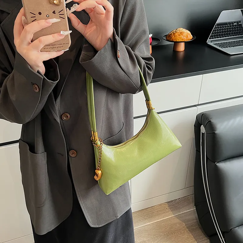 Three Ducklings PU Crossbody Bag Shoulder Bag Women's Ecru/Pink/Khaki/Green/Red/Black-14