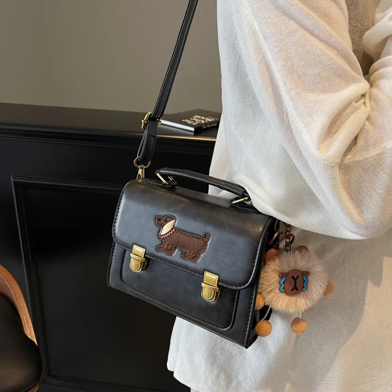Three Ducklings PU Handbag Women's Ecru/Black/Dark Brown/Coffee-2
