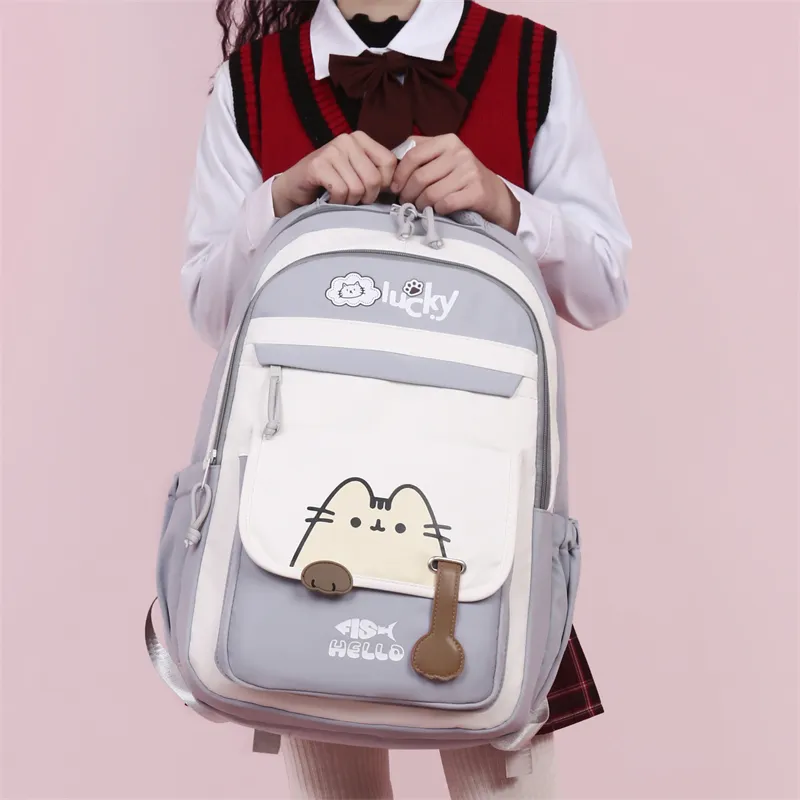 Three Ducklings Oxford Backpack Regular Women's Black/Pink/Green/Violet/Light Gray-11