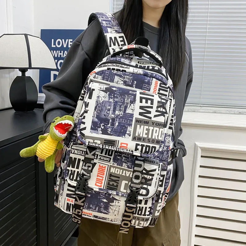 Three Ducklings Nylon Backpack Regular Unisex Multicolor-5
